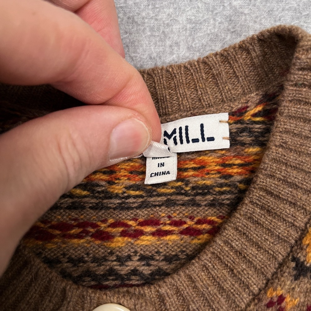 Alex Mill Francis Cardigan Womens XS Fair Isle Extrafine Merino Wool Sweater - Picture 10 of 12